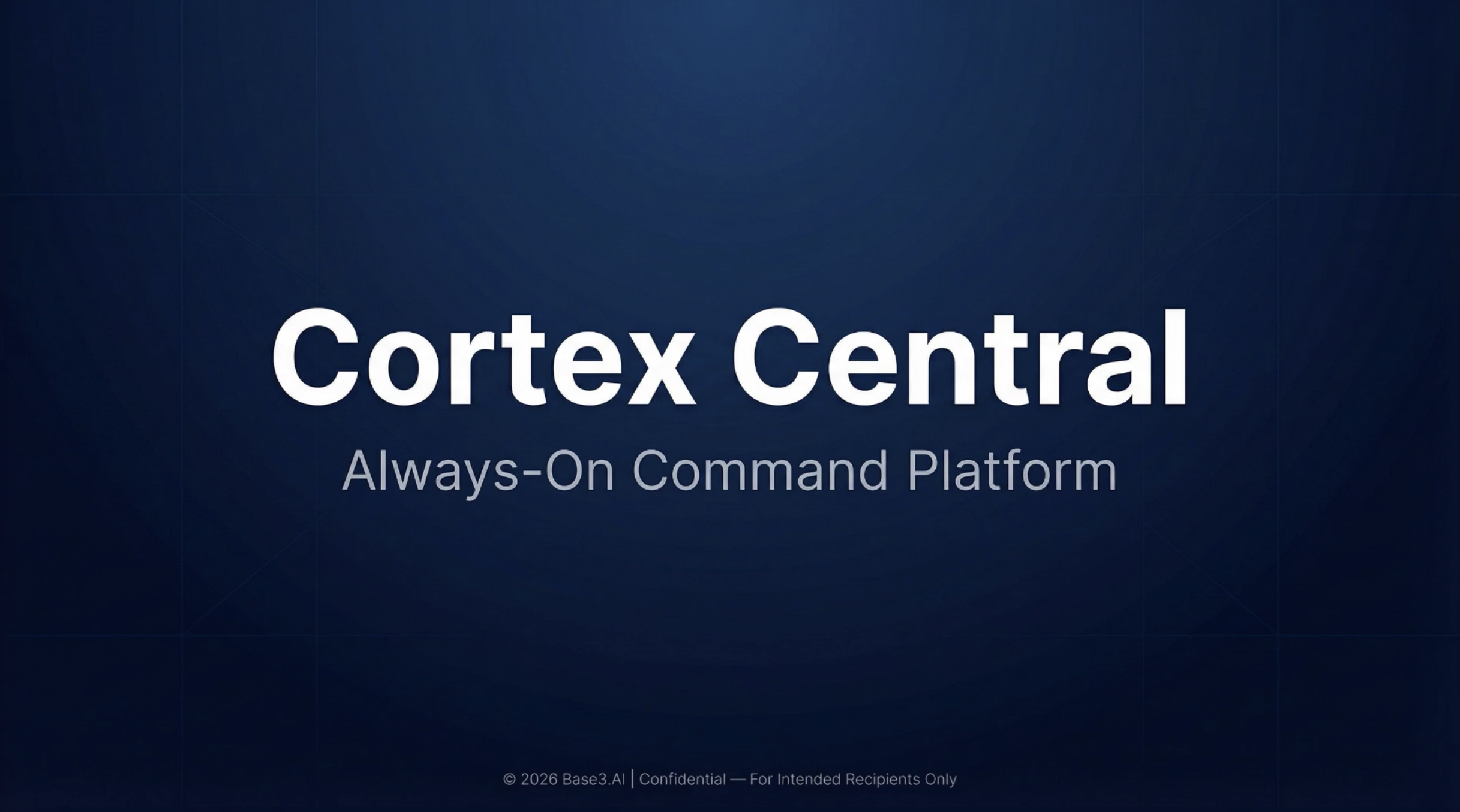 Cortex Central – BASE3.AI – Reimagining the Rhythm of Manufacturing